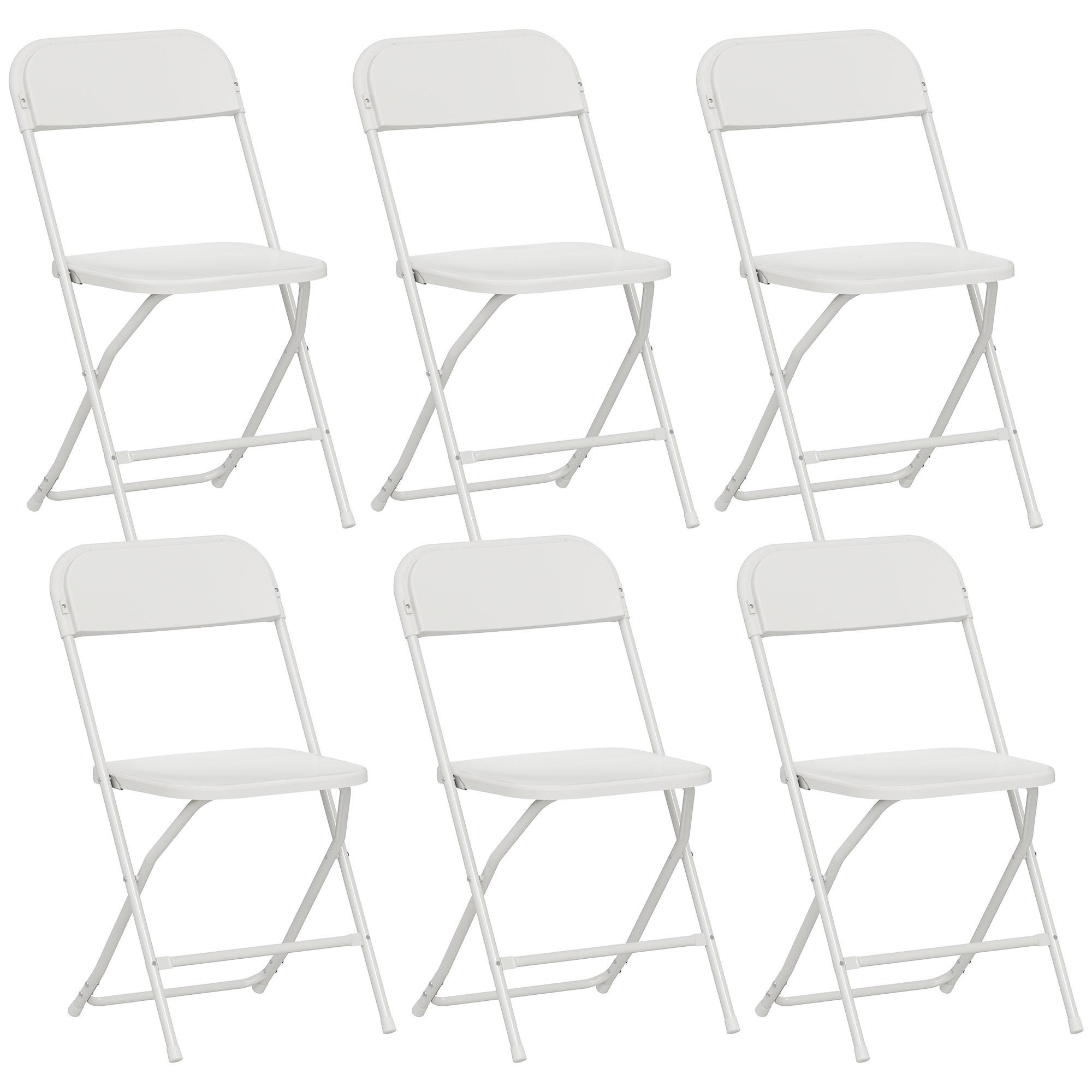 Wohnli Möbelsuche - KLAPPSTÜHLE 6er Set Kunststoff Stahl Weiß