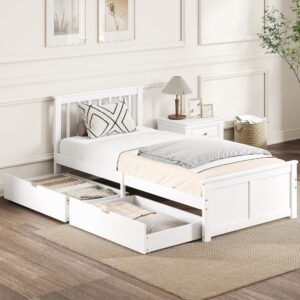 wohnli-moebel-suche-800001338400-1 BETTGESTELL Kiefernholz MDF Weiß Holzwerkstoff HOMCOM Möbel > Betten Weiß