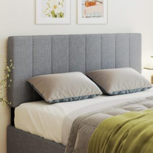 wohnli-moebel-suche-800001338401-1 KOPFTEIL Polyester Metall Grau Textil HOMCOM Möbel > Betten Grau