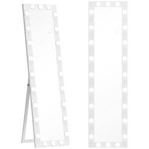 Wohnli Möbelsuche - GANZKÖRPERSPIEGEL 150x40 cm LED Standspiegel mit 24 Glühbirnen 3 Lichtfarbe