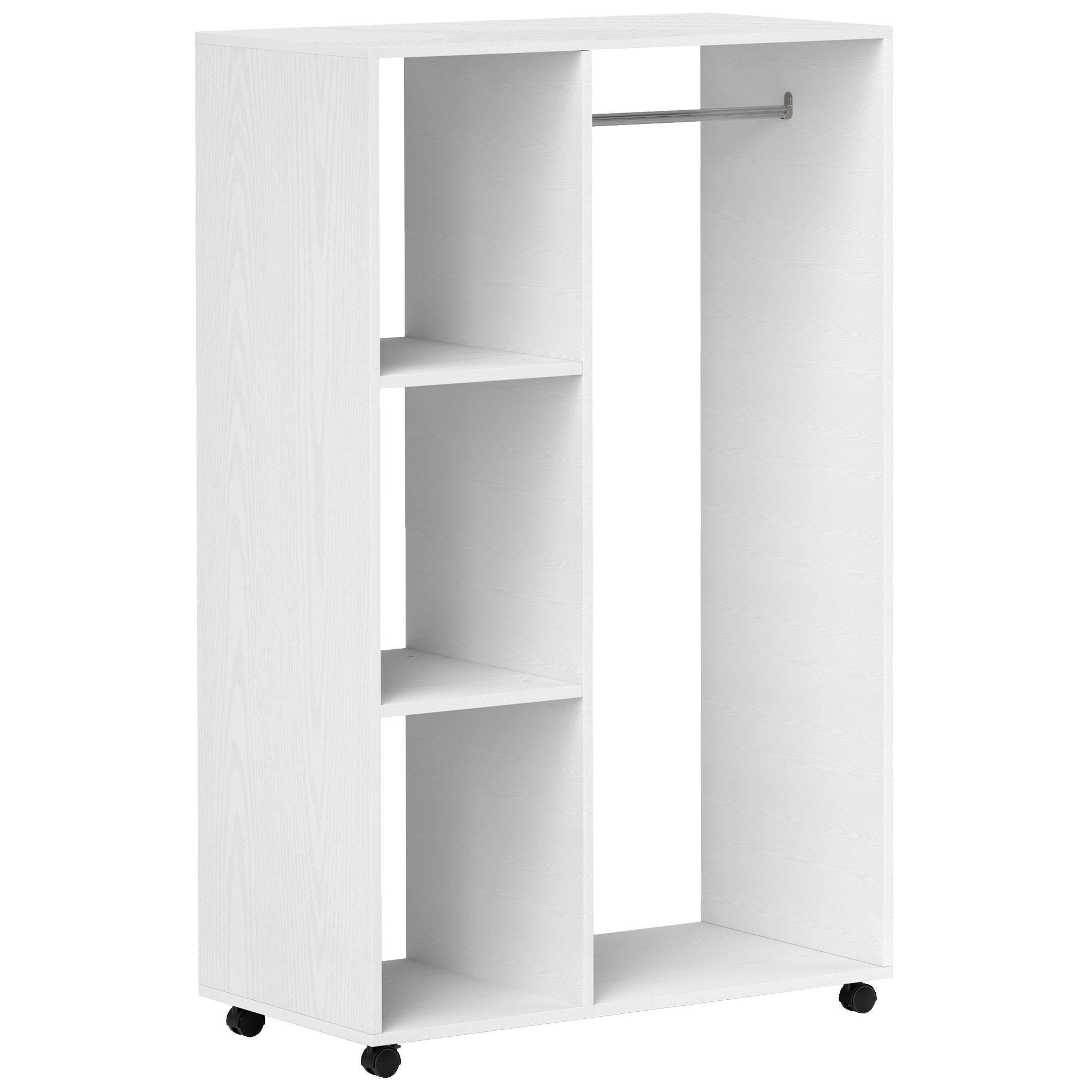 wohnli-moebel-suche-800001338720 Wohnli Möbelsuche - KLEIDERSCHRANK-AUF-ROLLEN Spanplatte Aluminiumlegierung Weiß
