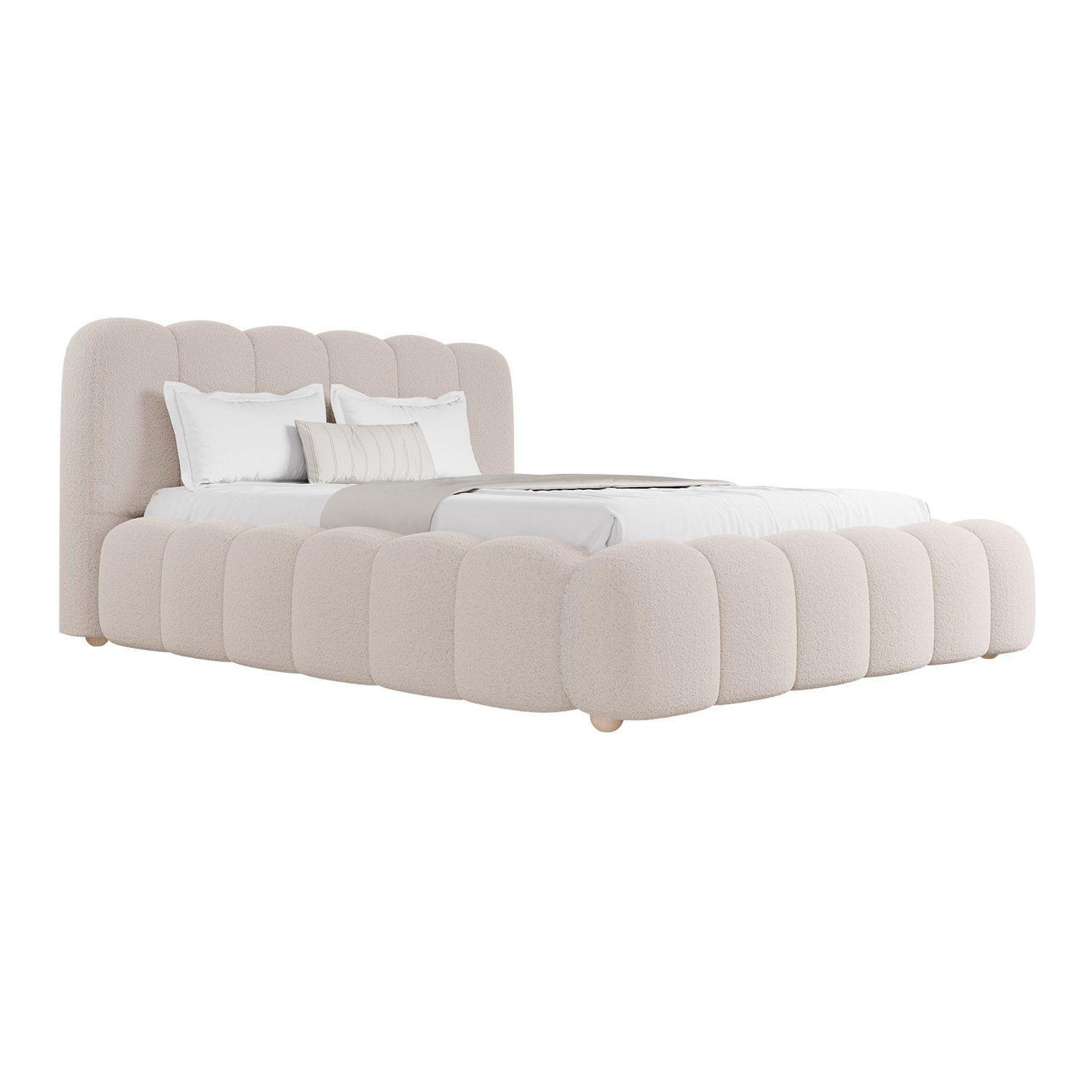 wohnli-moebel-suche-800001343632 Wohnli Möbelsuche - POLSTERBETT Catania 140/200 cm Beige Bouclé inkl Matratze