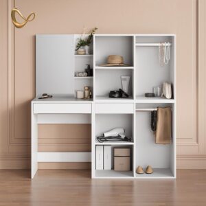 SCHMINKTISCH Nola Weiß 140 cm mit Schränken Holzwerkstoff Livinity® Möbel > Tische > Schminktische Weiß