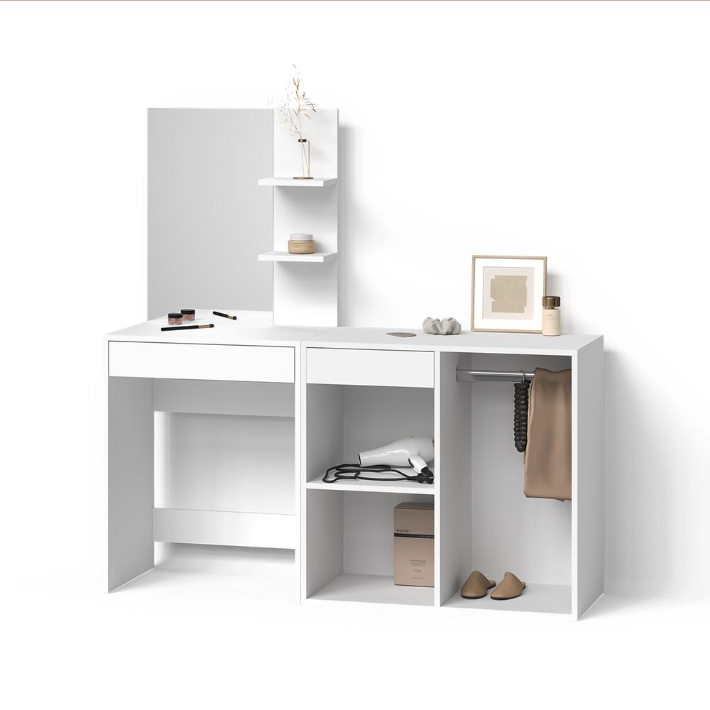 Wohnli Möbelsuche - SCHMINKTISCH Nola Weiß 140 cm mit Schrank