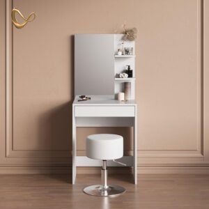 SCHMINKTISCH Nola Weiß 60 cm mit Hocker Holzwerkstoff Livinity® Möbel > Tische > Schminktische Weiß