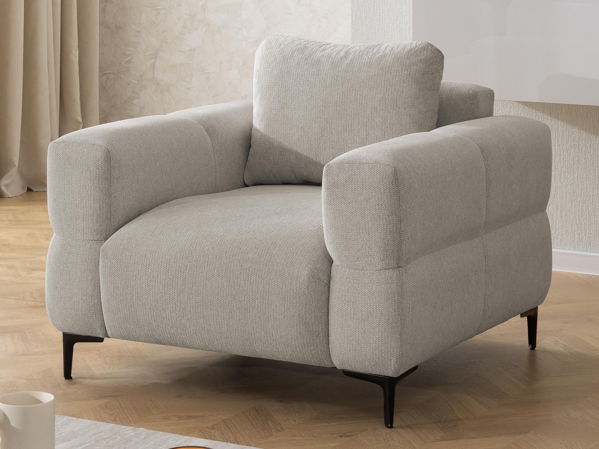 SESSEL Cardea in Bubble-Optik aus weichem Taupe Strukturstoff mit hohem Sitzkomfort Textil S-Style Möbel Möbel > Sessel > Polstersessel Taupe