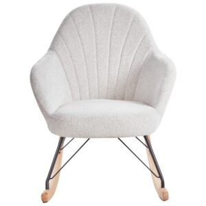 wohnli-moebel-suche-800001347849-1 SCHAUKELSTUHL Cremeweiß Skale Textil Beliani Möbel > Sessel > Relaxsessel Weiß