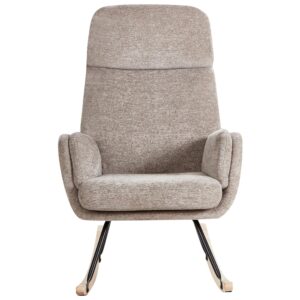 SCHAUKELSTUHL Taupe Kvelia Textil Beliani Möbel > Sessel > Relaxsessel Taupe