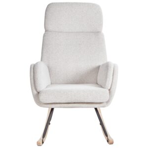 SCHAUKELSTUHL Cremeweiß Kvelia Textil Beliani Möbel > Sessel > Relaxsessel Weiß