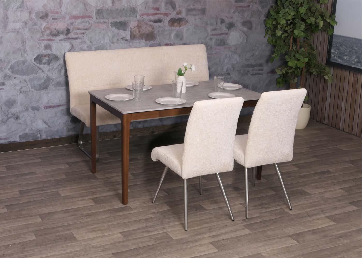 wohnli-moebel-suche-800001347903-1 ESSZIMMER-SET Beige 3er-Set Textil MCW Möbel > Bänke > Eckbänke Beige