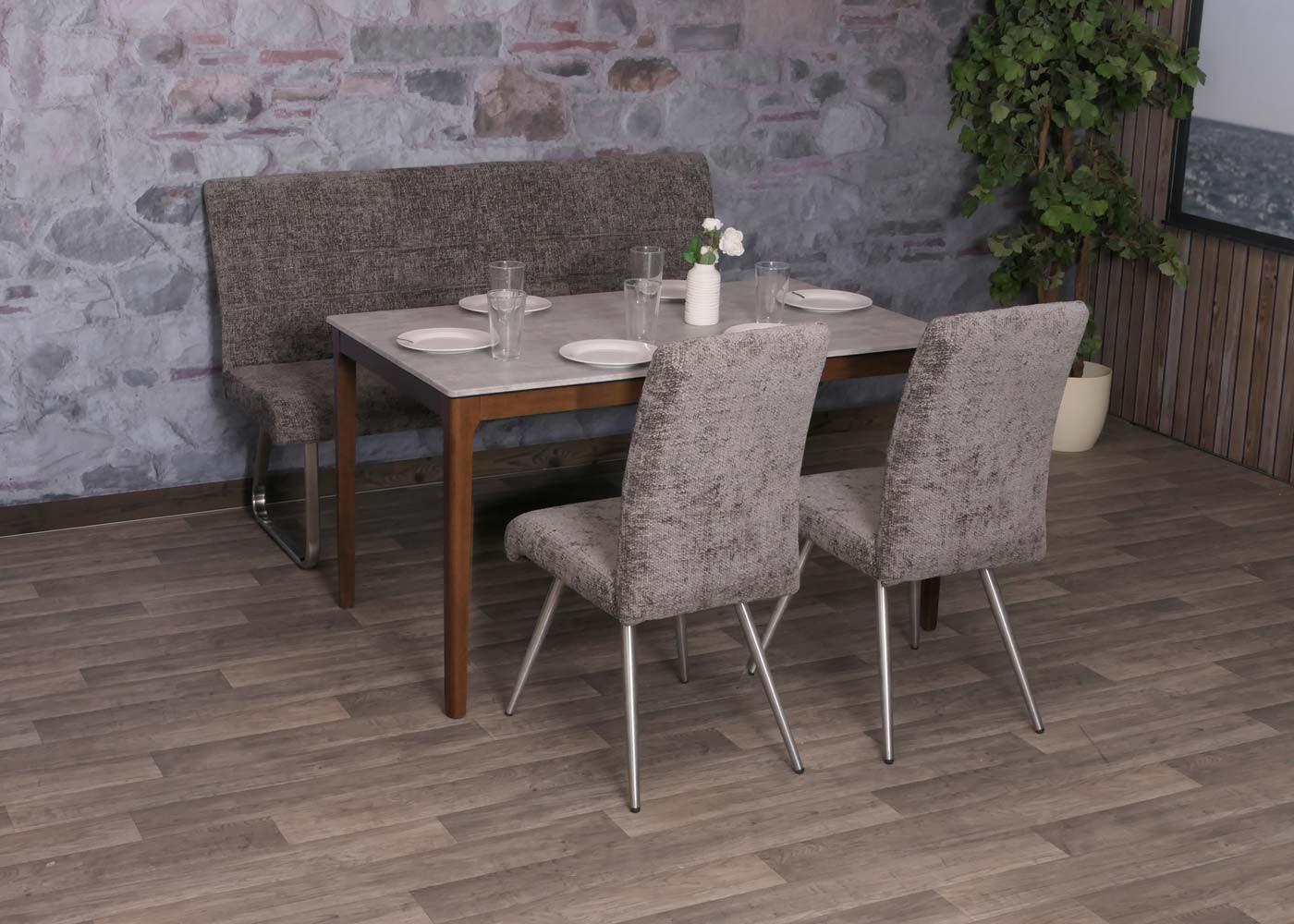 ESSZIMMER-SET Grau 3er-Set Textil MCW Möbel > Bänke > Eckbänke Grau