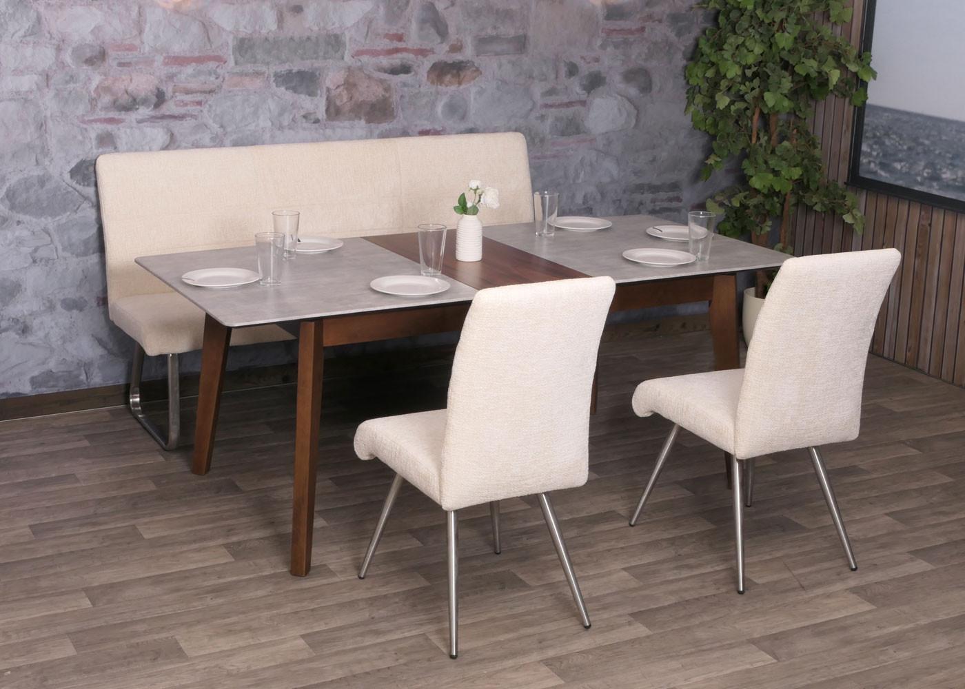 ESSZIMMER-SET Beige 3er-Set Textil MCW Möbel > Bänke > Eckbänke Beige