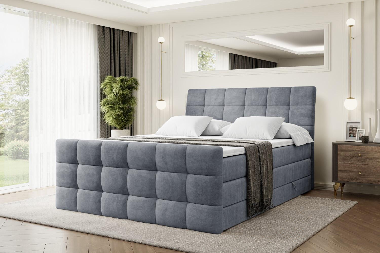 wohnli-moebel-suche-800001349089-1 BOXSPRINGBETT BRUGO-Z KING - 120 x 200 - H3/H4 - Grau Holzwerkstoff ALTDECOR Möbel > Betten > Boxspringbetten Grau