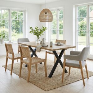 wohnli-moebel-suche-800001350522-1 ESSTISCH 140 x 80 cm in Eiche-Optik & Schwarz Holzwerkstoff Urban Meuble Möbel > Tische > Esstische Grau