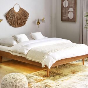 BETT 140/200 cm Braun Toucy Holzwerkstoff Beliani Möbel > Betten Braun