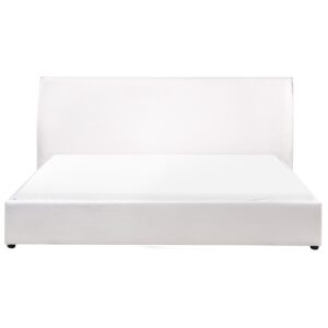 BETT mit Lattenrost 180/200 cm Cremeweiß Lavaur Textil Beliani Möbel > Betten Weiß