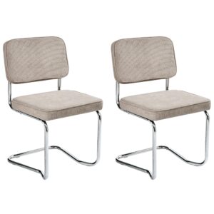 wohnli-moebel-suche-800001353240-1 ESSZIMMERSTUHL 2er-Set Taupe Irwin Textil Beliani Möbel > Stühle > Esszimmerstühle > Schwingstühle Taupe