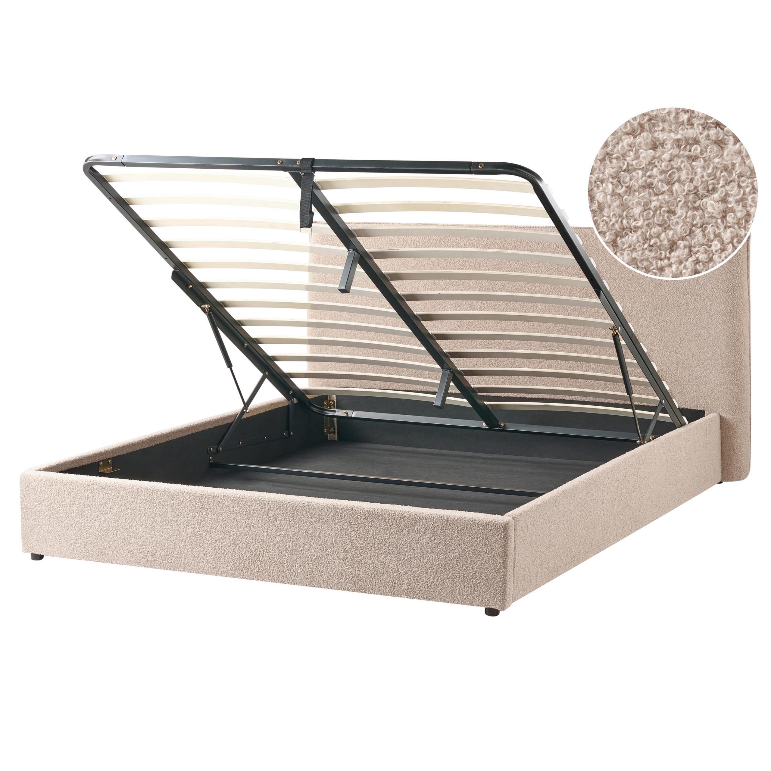 Wohnli Möbelsuche - BETT mit Stauraum 160/200 cm Taupe Lavaur