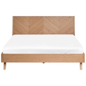 wohnli-moebel-suche-800001353258-1 BETT mit Lattenrost 160/200 cm Hellbraun Wizernes Holzwerkstoff Beliani Möbel > Betten Braun