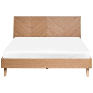 wohnli-moebel-suche-800001353261-1 BETT mit Lattenrost 140/200 cm Hellbraun Wizernes Holzwerkstoff Beliani Möbel > Betten Braun