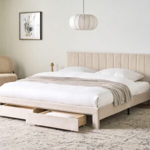 wohnli-moebel-suche-800001353276-1 BETT 180/200 cm Beige Lonzac Textil Beliani Möbel > Betten Beige