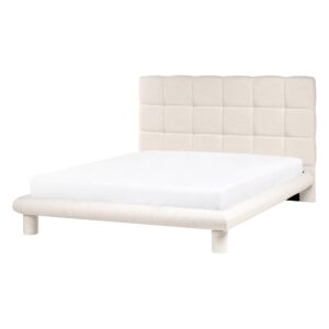 wohnli-moebel-suche-800001353277-1 BETT mit Lattenrost 140/200 cm Cremeweiß Cressat Textil Beliani Möbel > Betten Weiß