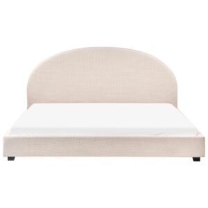 BETT mit Lattenrost 180/200 cm Hellbeige Vaucluse Textil Beliani Möbel > Betten Beige