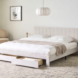 wohnli-moebel-suche-800001353279-1 BETT 180/200 cm Cremeweiß Lonzac Textil Beliani Möbel > Betten Weiß