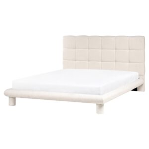 wohnli-moebel-suche-800001353281-1 BETT mit Lattenrost 160/200 cm Cremeweiß Cressat Textil Beliani Möbel > Betten Weiß