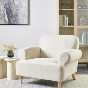 wohnli-moebel-suche-800001353285-1 SESSEL Hellbeige Kiberg Textil Beliani Möbel > Sessel > Polstersessel Beige