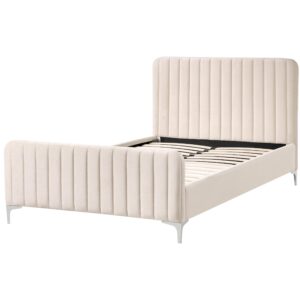 wohnli-moebel-suche-800001353290-1 BETT mit Lattenrost 120/200 cm Hellbeige Lunan Textil Beliani Möbel > Betten Beige