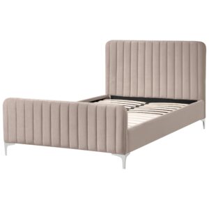 wohnli-moebel-suche-800001353292-1 BETT mit Lattenrost 120/200 cm Taupe Lunan Textil Beliani Möbel > Betten Taupe