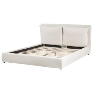 wohnli-moebel-suche-800001353308-1 BETT mit Lattenrost 160/200 cm Hellbeige Bajonna Textil Beliani Möbel > Betten Beige