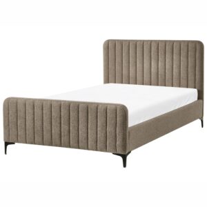 wohnli-moebel-suche-800001353320-1 BETT mit Lattenrost 120/200 cm Taupe Lunan Textil Beliani Möbel > Betten Taupe