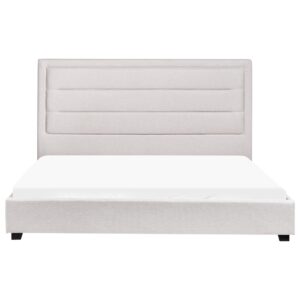 BETT mit Lattenrost 180/200 cm Hellbeige Rouen Textil Beliani Möbel > Betten Beige