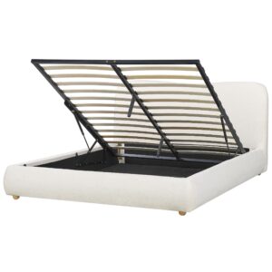 wohnli-moebel-suche-800001353369-1 BETT mit Stauraum 160/200 cm Cremeweiß Blagnac Textil Beliani Möbel > Betten Weiß