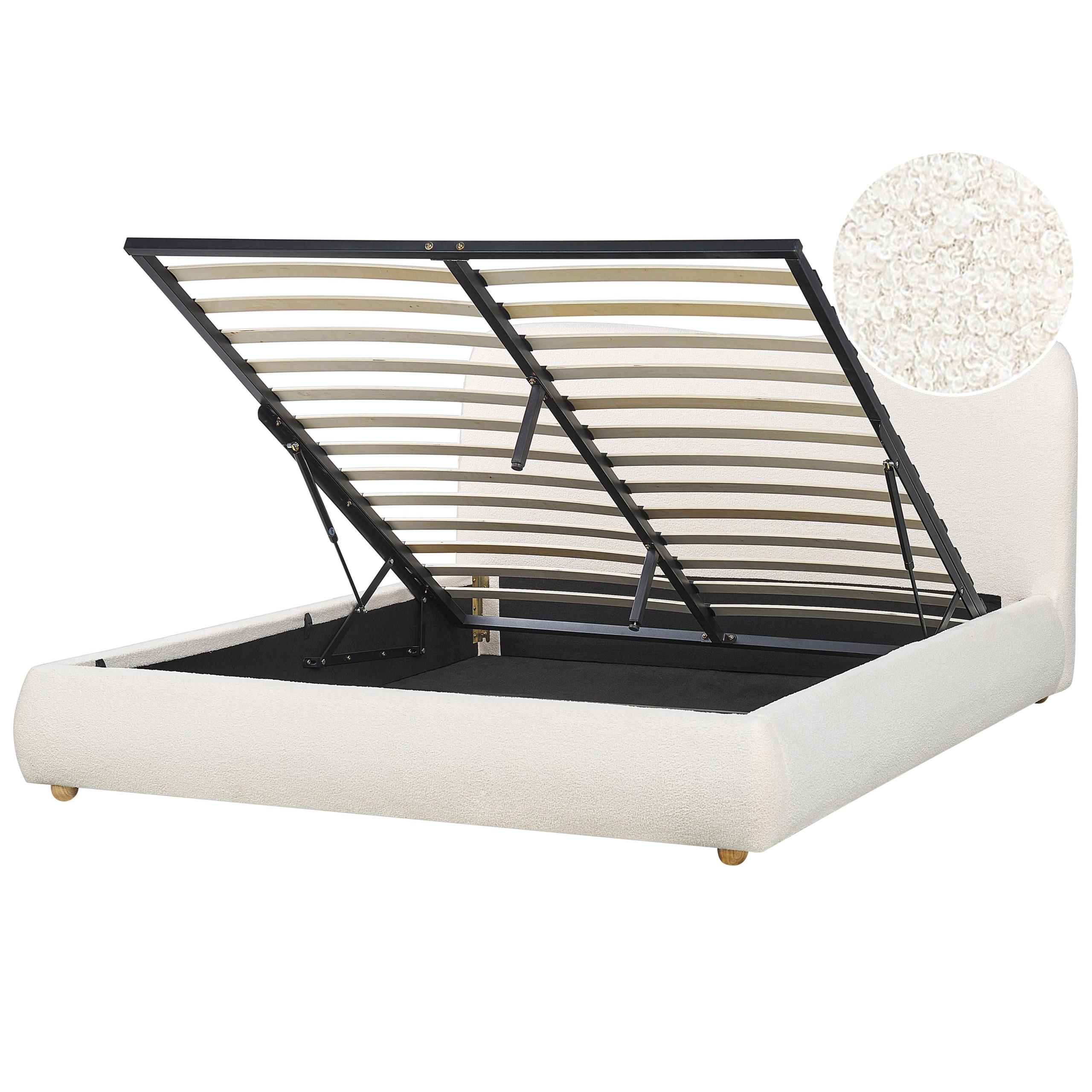Wohnli Möbelsuche - BETT mit Stauraum 160/200 cm Cremeweiß Blagnac