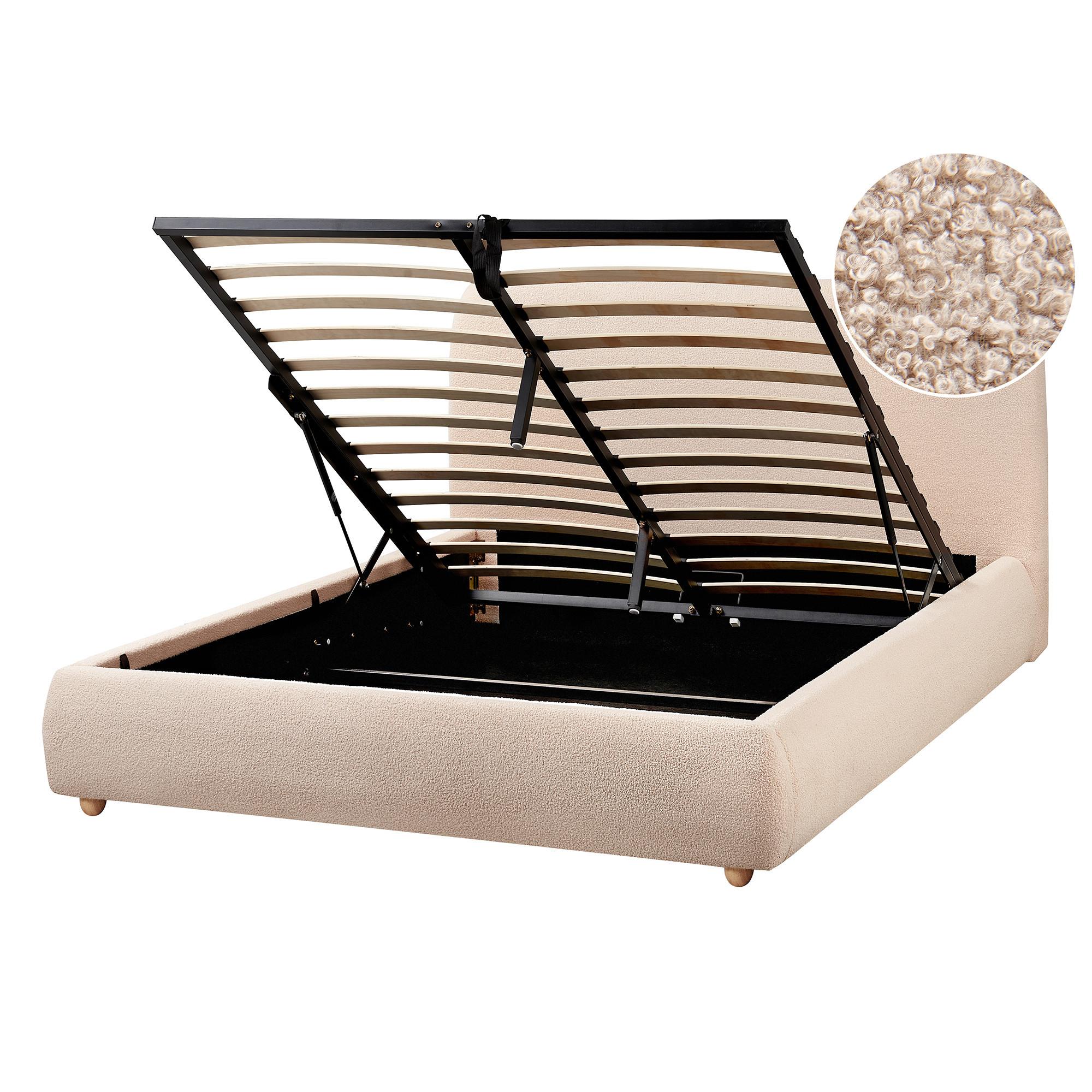 Wohnli Möbelsuche - BETT mit Stauraum 140/200 cm Hellbraun Blagnac