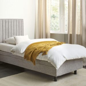 BETT 90/200 cm Hellgrau Duke II Textil Beliani Möbel > Betten Grau