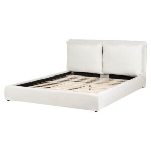wohnli-moebel-suche-800001353396-1 BETT mit Lattenrost 160/200 cm Cremeweiß Bajonna Textil Beliani Möbel > Betten Weiß
