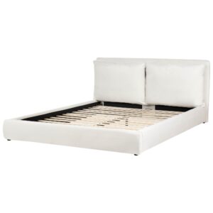 wohnli-moebel-suche-800001353405-1 BETT mit Lattenrost 180/200 cm Cremeweiß Bajonna Textil Beliani Möbel > Betten Weiß