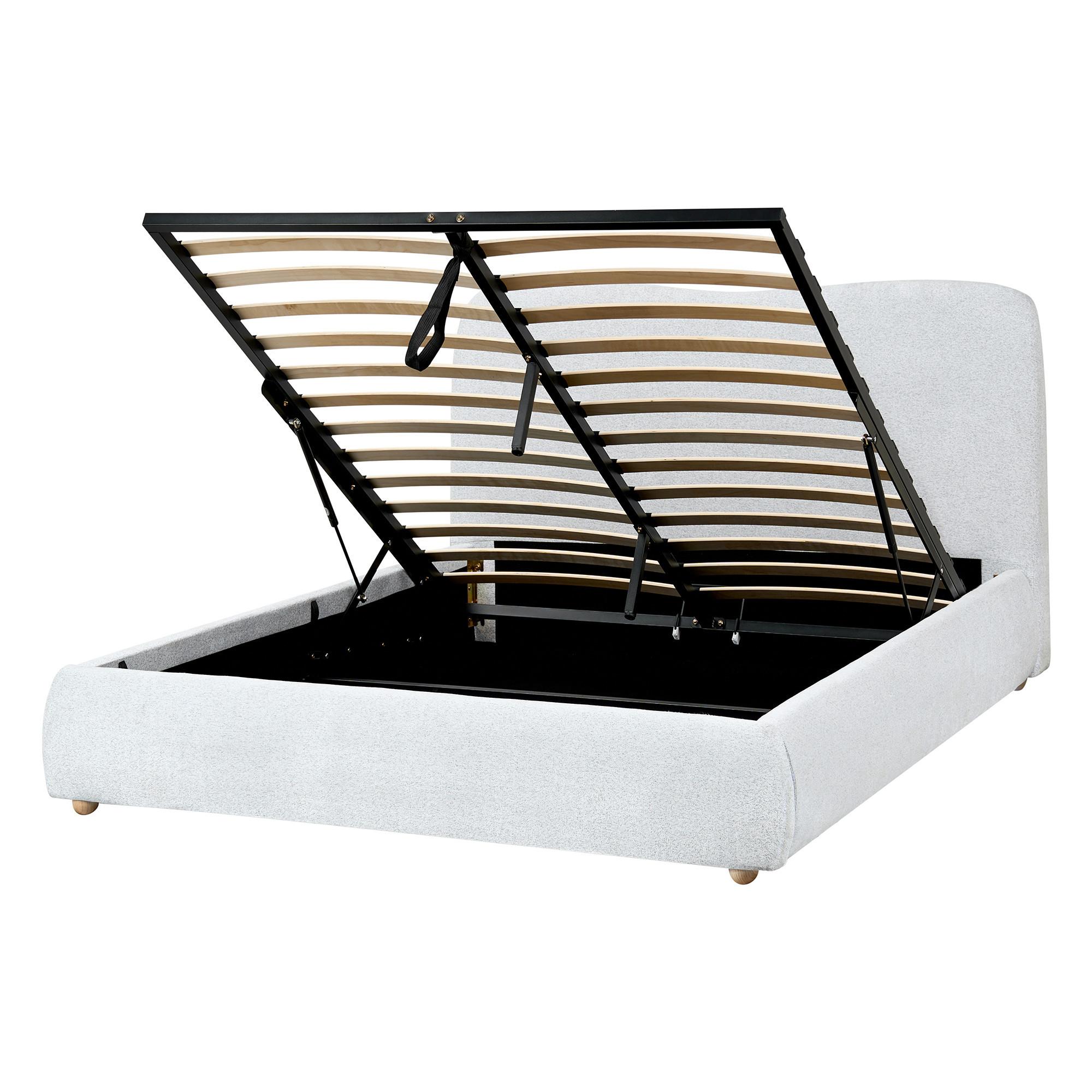 Wohnli Möbelsuche - BETT mit Stauraum 140/200 cm Hellgrau Blagnac
