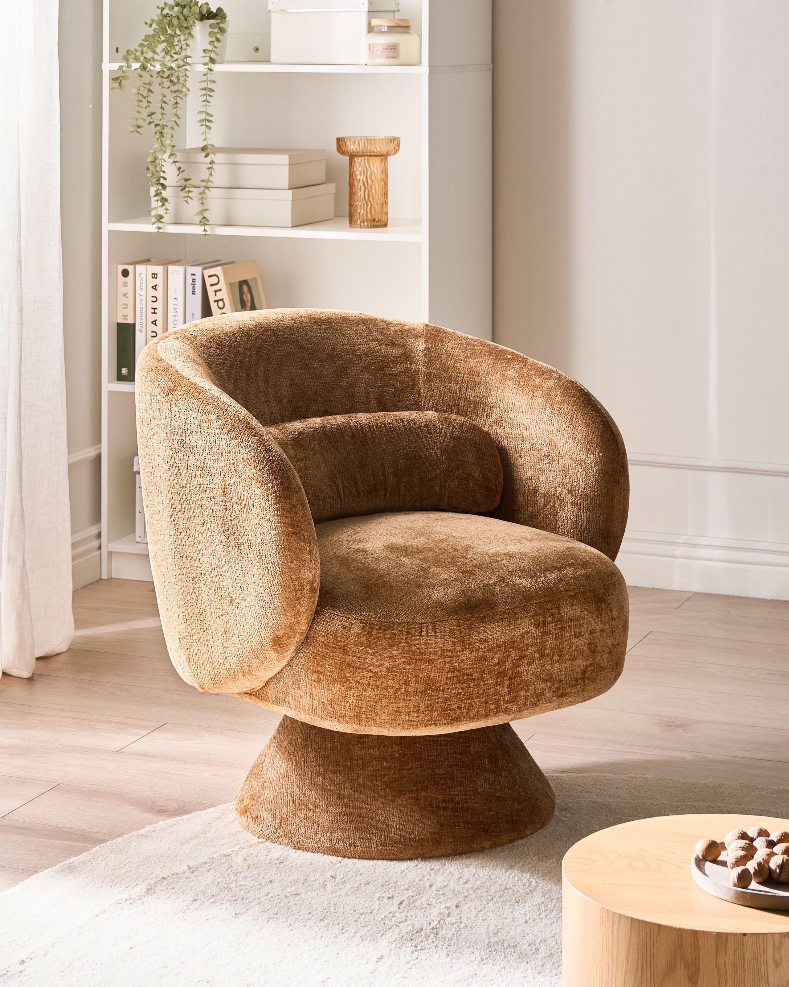 wohnli-moebel-suche-800001353441-1 SESSEL Goldbraun Lieksa Textil Beliani Möbel > Sessel > Polstersessel Braun
