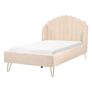 BETT mit Lattenrost 120/200 cm Beige Ambillou Textil Beliani Möbel > Betten Beige