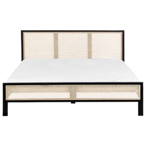 wohnli-moebel-suche-800001353481-1 BETT mit Lattenrost 180/200 cm Hellbraun Salernas Holz Beliani Möbel > Betten Schwarz