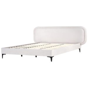 wohnli-moebel-suche-800001353482-1 BETT mit Lattenrost 180/200 cm Hellgrau Suzette Textil Beliani Möbel > Betten Grau