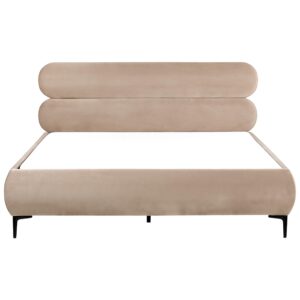 wohnli-moebel-suche-800001353499-1 BETT mit Lattenrost 180/200 cm Taupe Lessay Textil Beliani Möbel > Betten Taupe