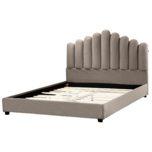 wohnli-moebel-suche-800001353528-1 BETT mit Lattenrost 160/200 cm Taupe Vincennes Textil Beliani Möbel > Betten Taupe