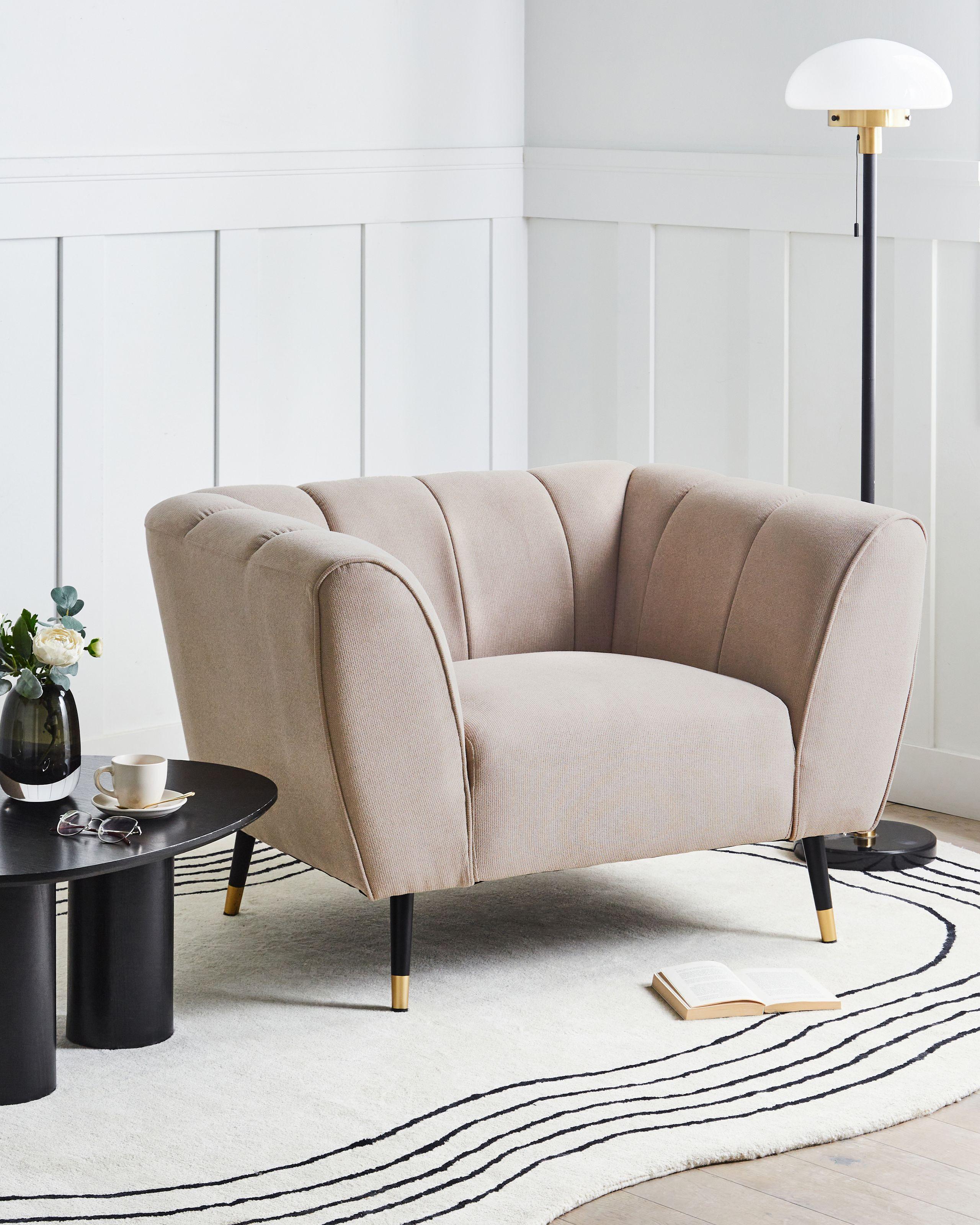 SESSEL Taupe Orsta Textil Beliani Möbel > Sessel > Polstersessel Taupe