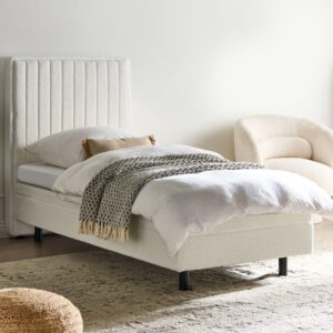 wohnli-moebel-suche-800001353537-1 BETT 90/200 cm Cremeweiß Duke II Textil Beliani Möbel > Betten Weiß